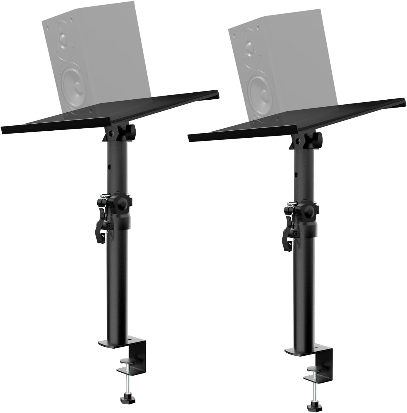 PUTORSEN Studio Monitor Stands - Height & Tilt Adjustable, Heavy Duty - Enhance Sound Quality