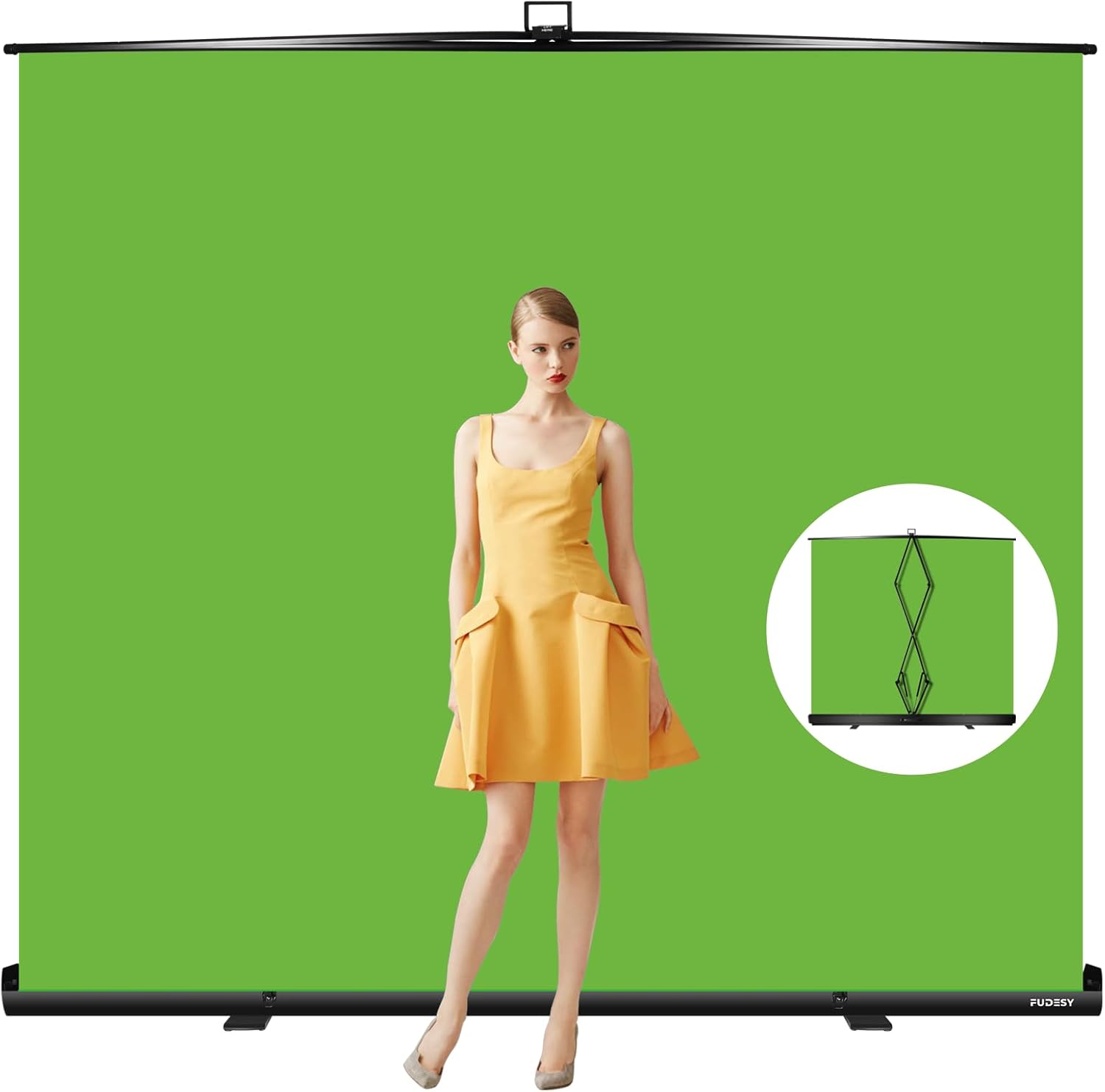 Extra Wide Collapsible Green Screen for Streaming and Photography