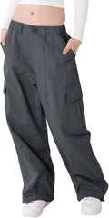 Rolanko Girls Wide Leg Cargo Pants for Trendy Streetwear Ages 4-14