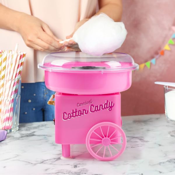 Pink Cotton Candy Machine with Scoop & Sticks