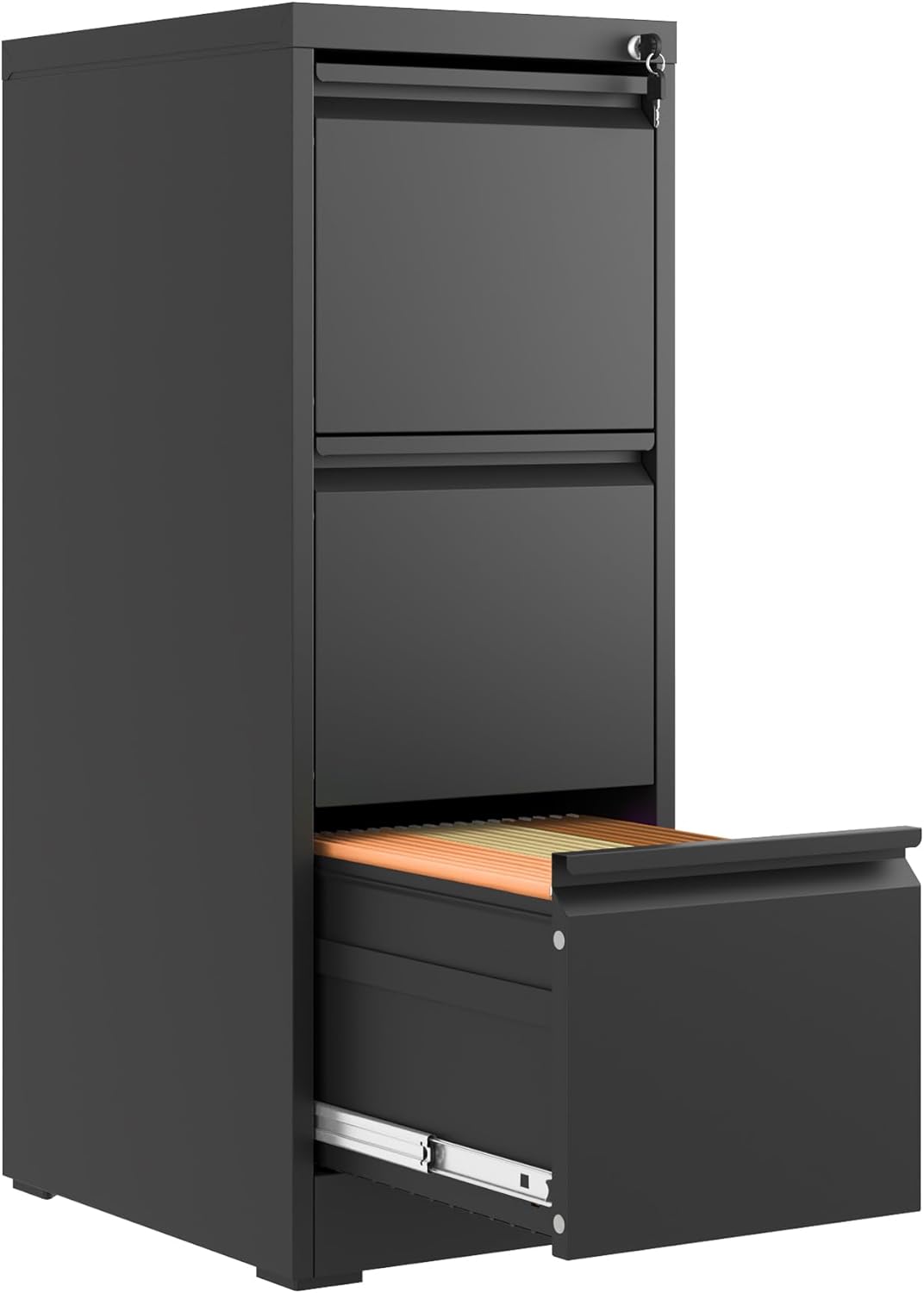 3 Drawer File Cabinet with Lock for Secure Home Office Storage