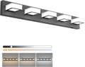 5 Color Temperature 5 Lights Black Vanity Light 34in - Dimmable LED