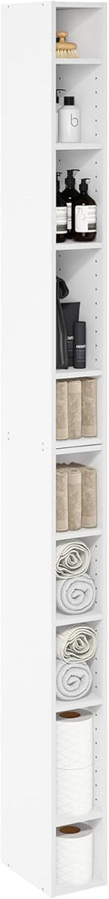 Furinno Fulda 10-Tier Book Shelf - Slim Space-Saving Tower