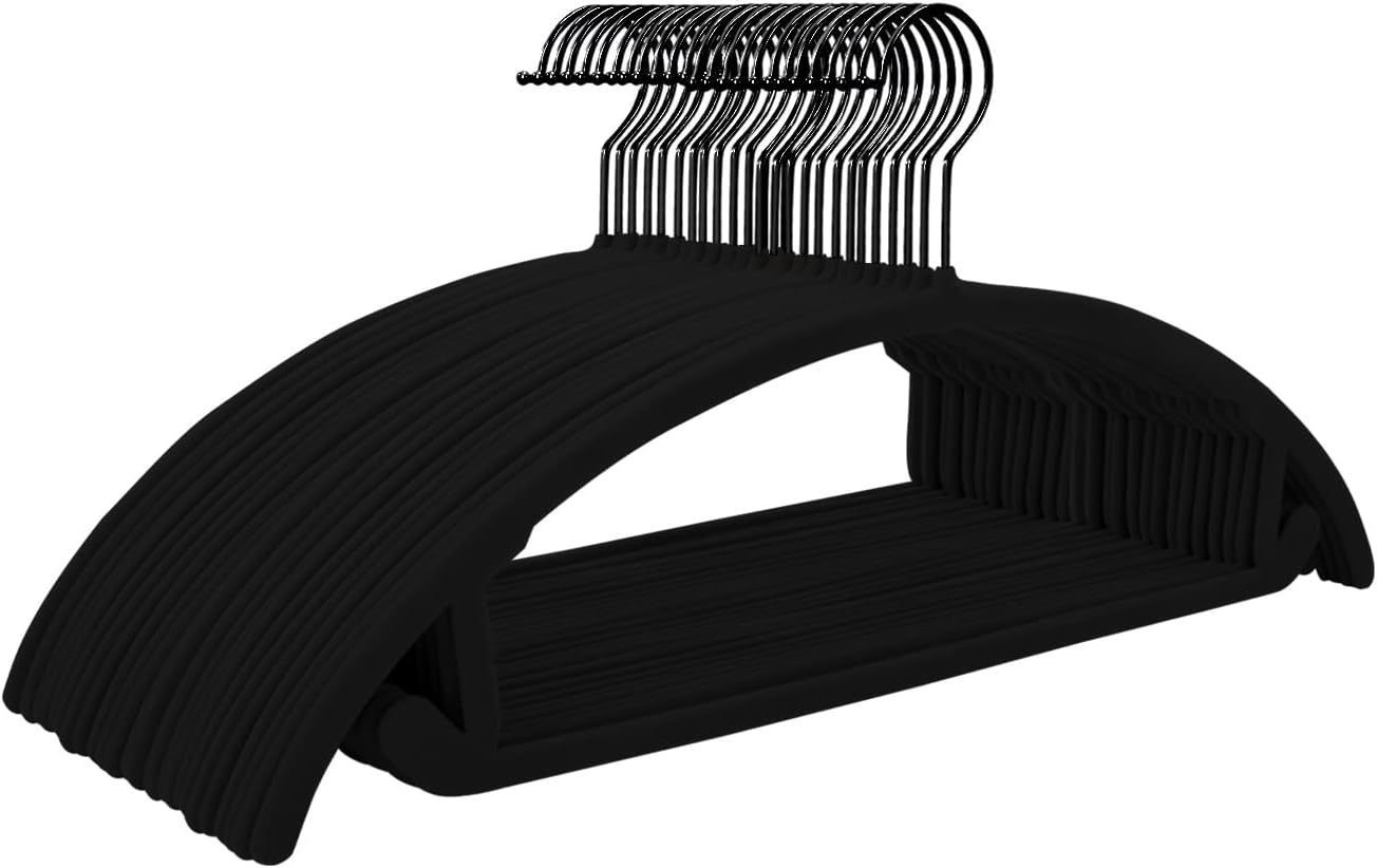 MIZGI Premium Velvet Hangers 50 Pack for Space Saving Clothes