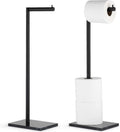 Free Standing Matte Black Toilet Paper Holder Stand - 4 Roll Storage