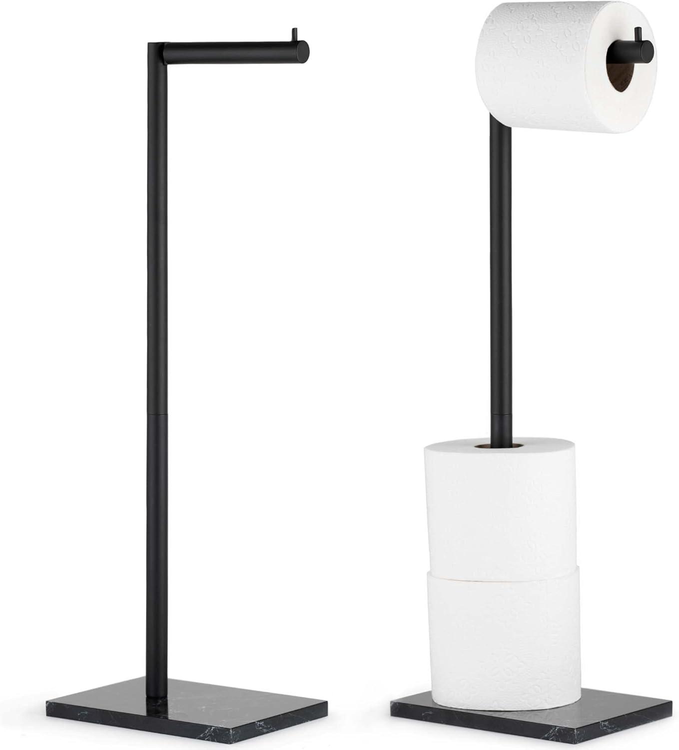 MARMOLUX ACC Free Standing Matte Black Toilet Paper Holder Stand