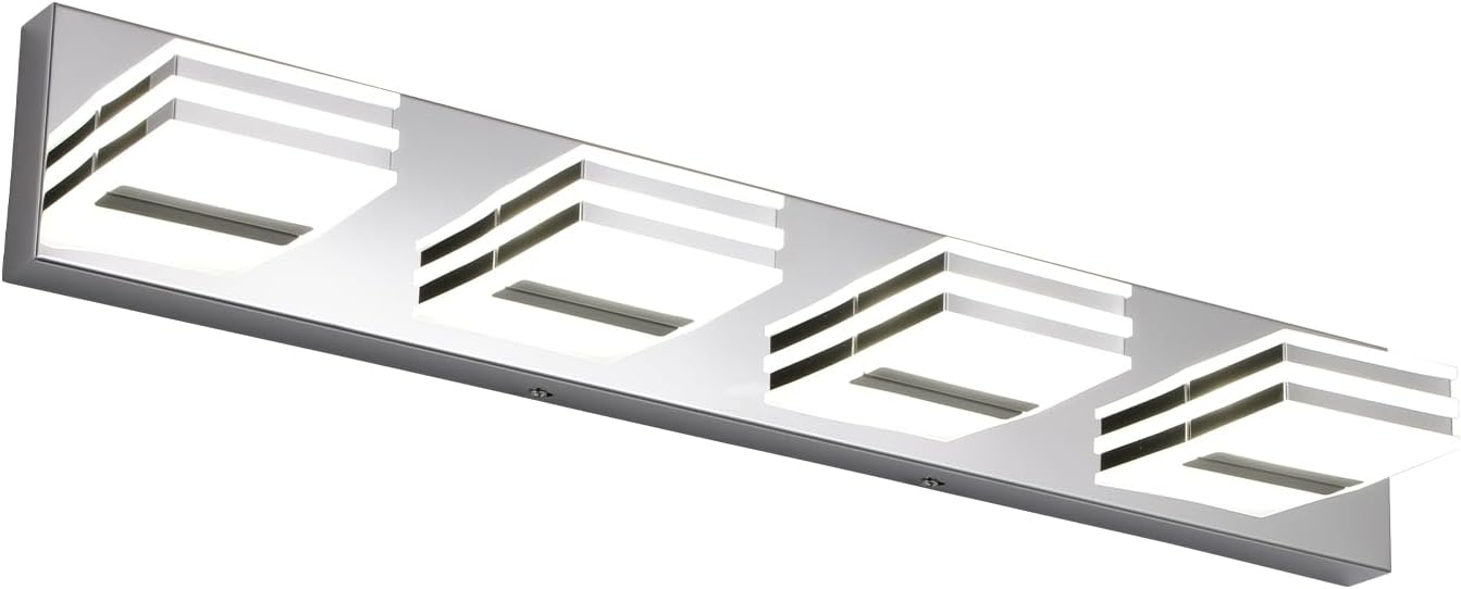 LED Vanity Lights for Bathroom - Modern Chrome 27Inch Fixture