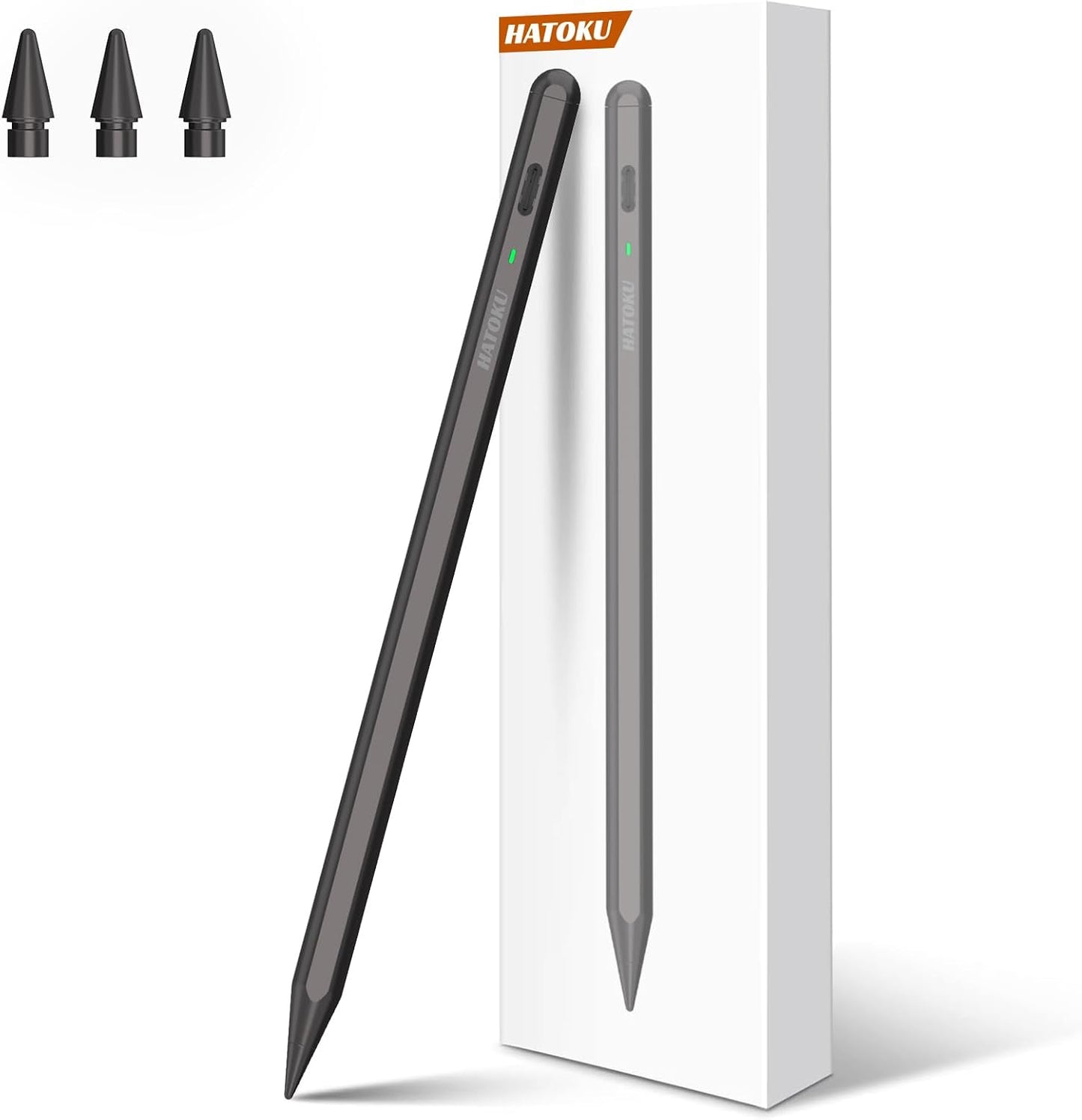 Fast Charge Stylus Pen for iPad - Tilt Sensitivity, Palm Rejection - HATOKU - iPad Air/Pro/Mini Compatibility (Black)