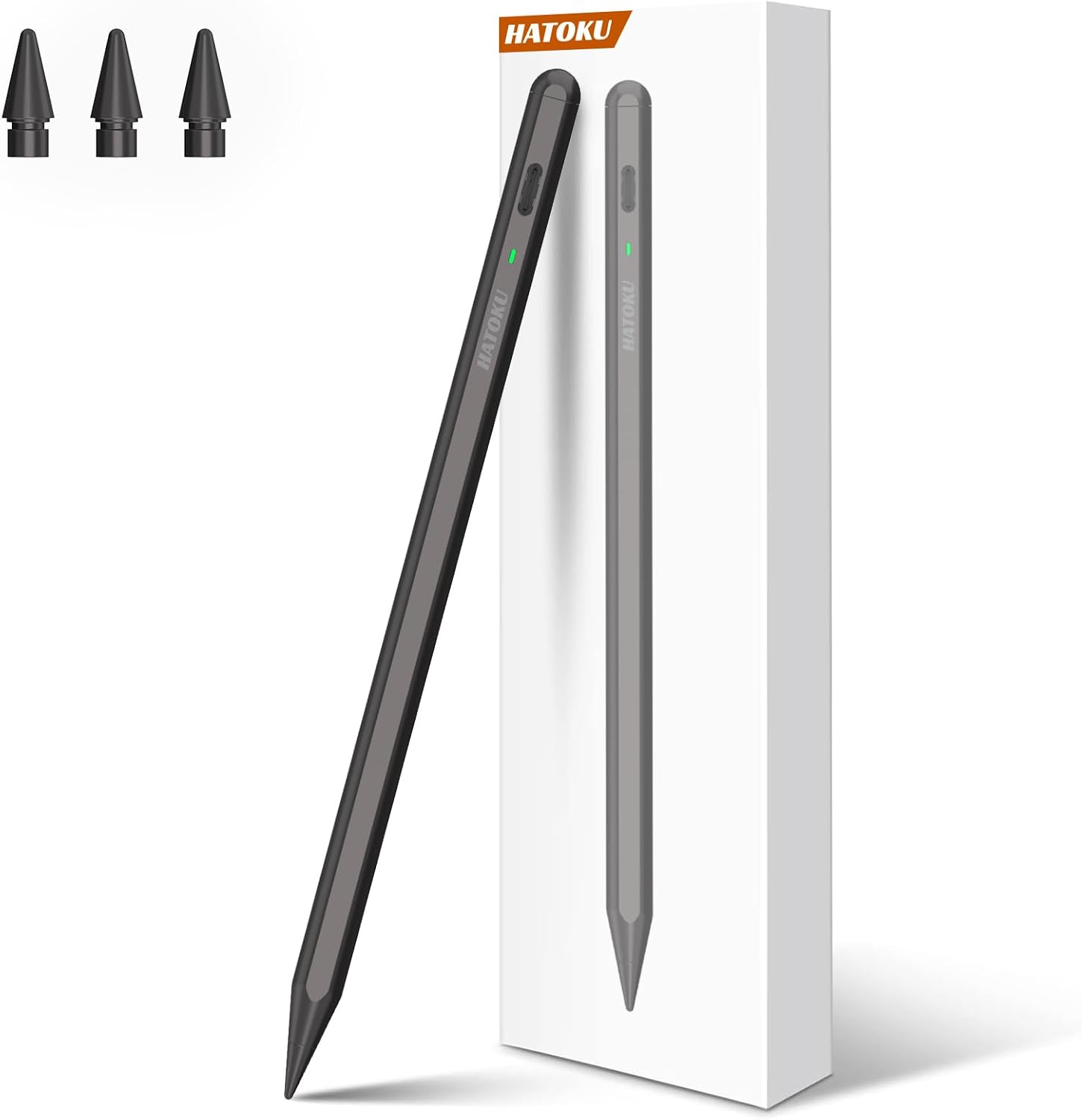 Fast Charge Stylus Pen for iPad - Tilt Sensitivity, Palm Rejection - HATOKU - iPad Air/Pro/Mini Compatibility (Black)