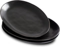 Porcelain Serving Platters 12 in Oval Set of 3 - Matte Black