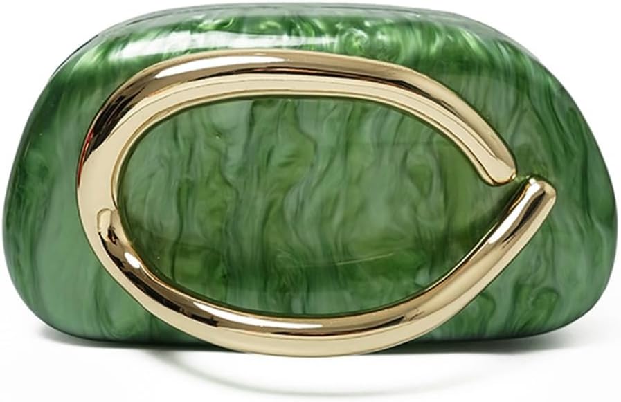 Acrylic Clutch Purse for Women - Classic Round Evening Handbag