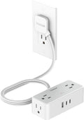 TESSAN 5ft Flat Plug Surge Protector: 4 Outlets, 3 USB, 900 Joules, Home/Office/Dorm