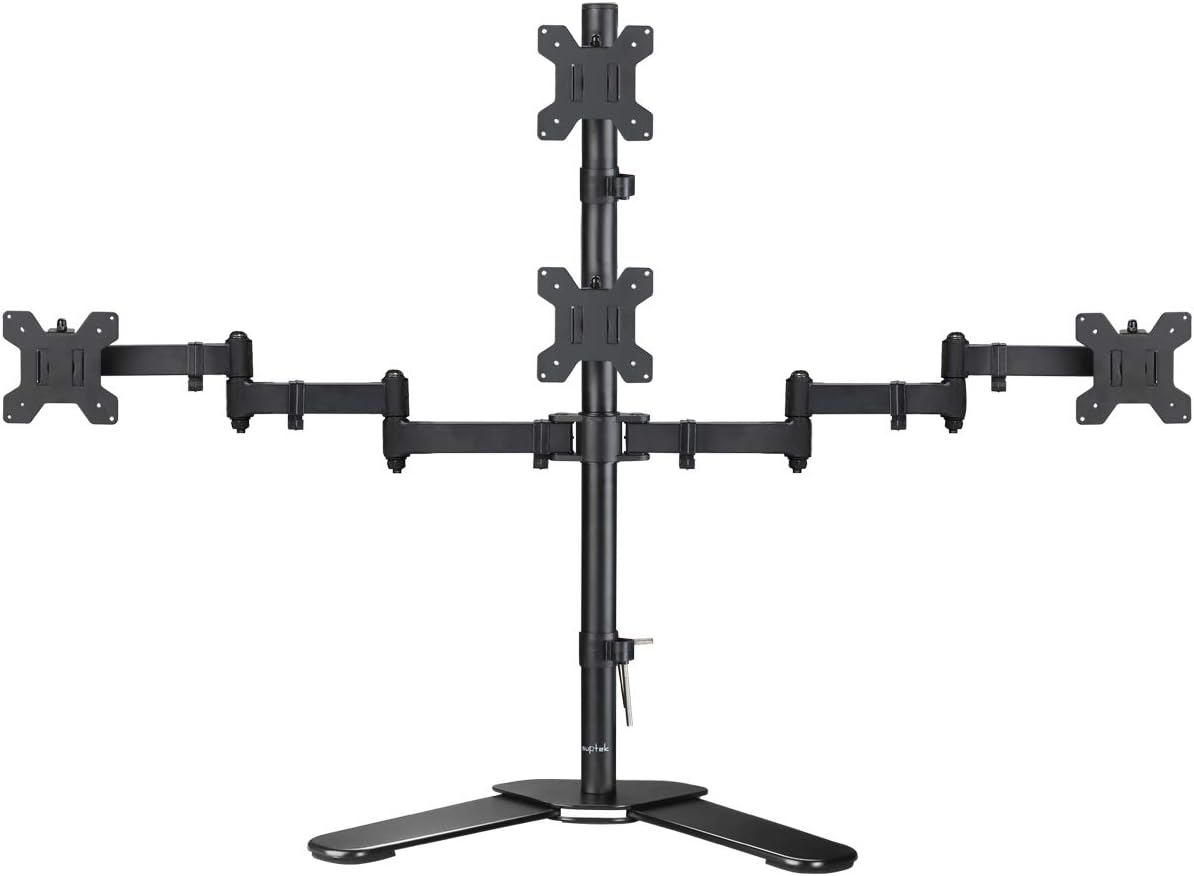 Suptek Quad LED LCD Monitor Stand for 4 Screens up to 27 in