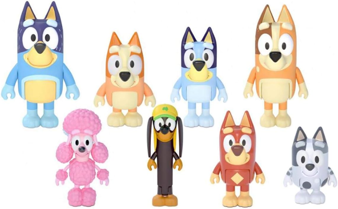 Bluey Family & Friends 8-Pack: 2.5 Articulated Action Figures