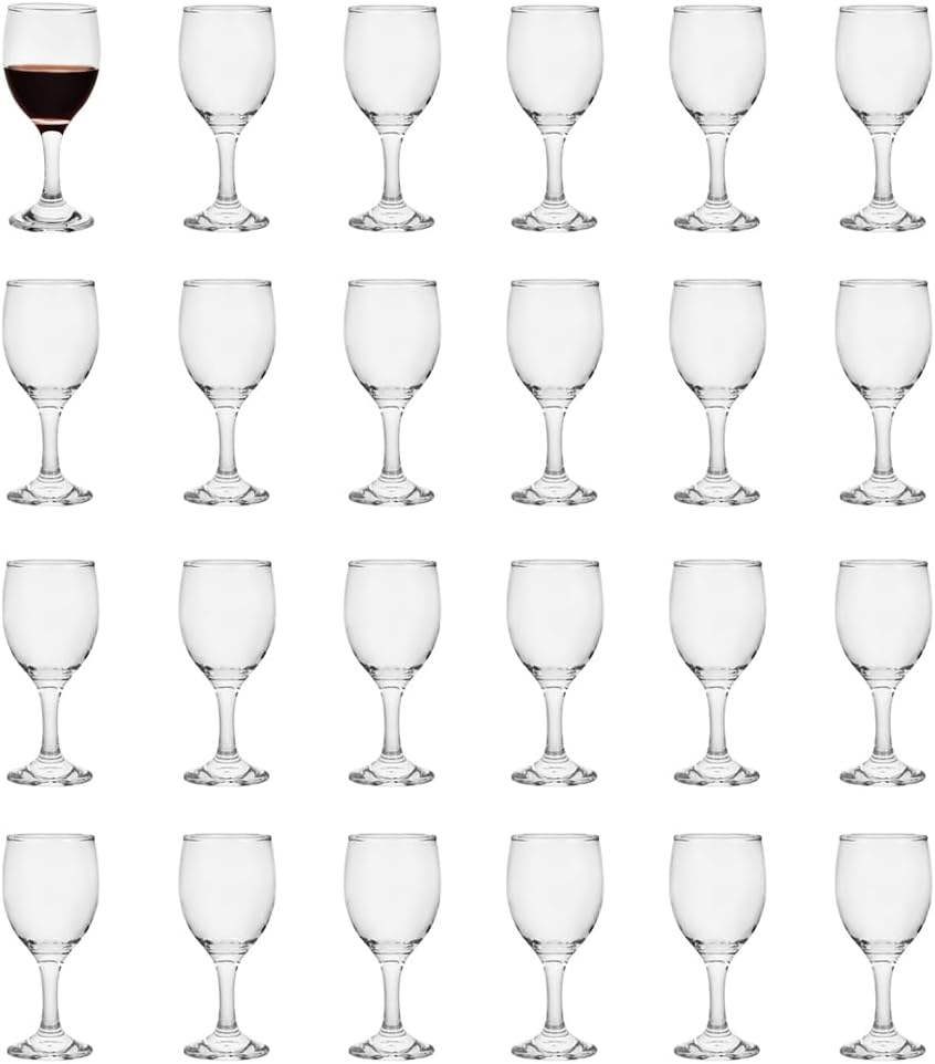 Set of 24 Classic Red Wine Glasses for Elegant Parties