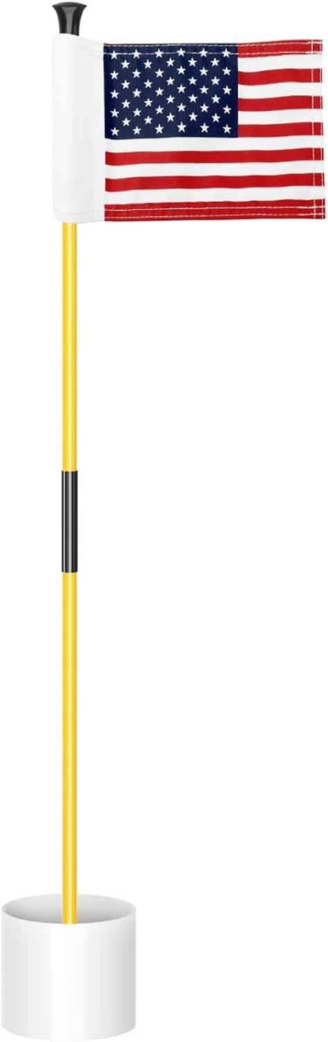 Portable Fiberglass Golf Flagstick - Practice Putting Green Flags
