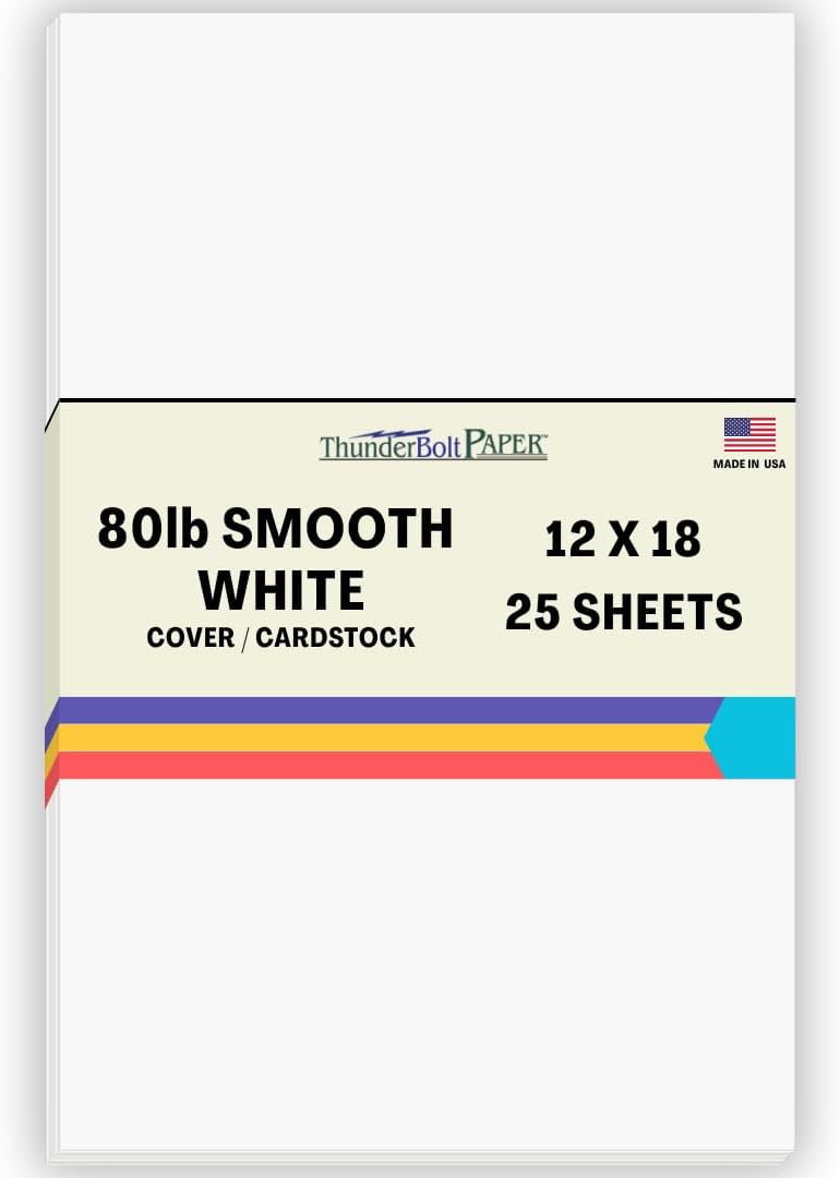 25 Bright White Smooth Card Paper Sheets for Quality Printing