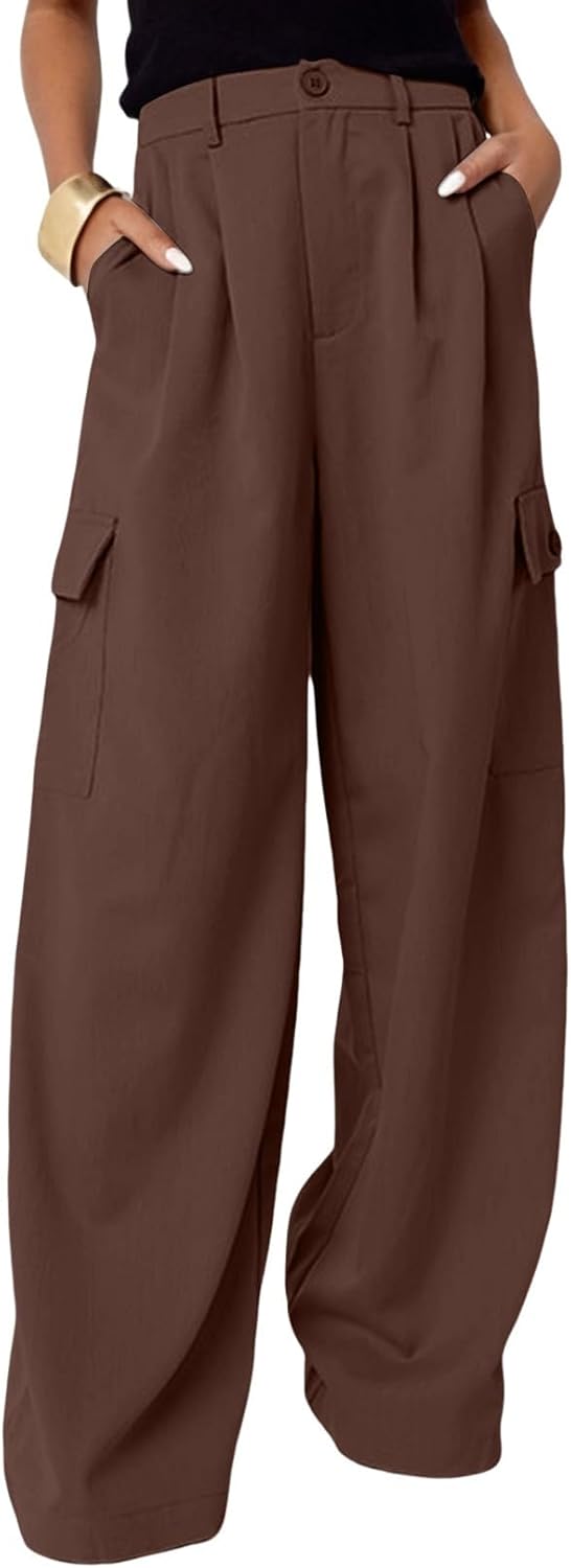 Dokotoo Womens High Waisted Wide Leg Cargo Pants for Style