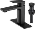 Black Bathroom Faucet Single Handle Sink Faucet - Matte Black