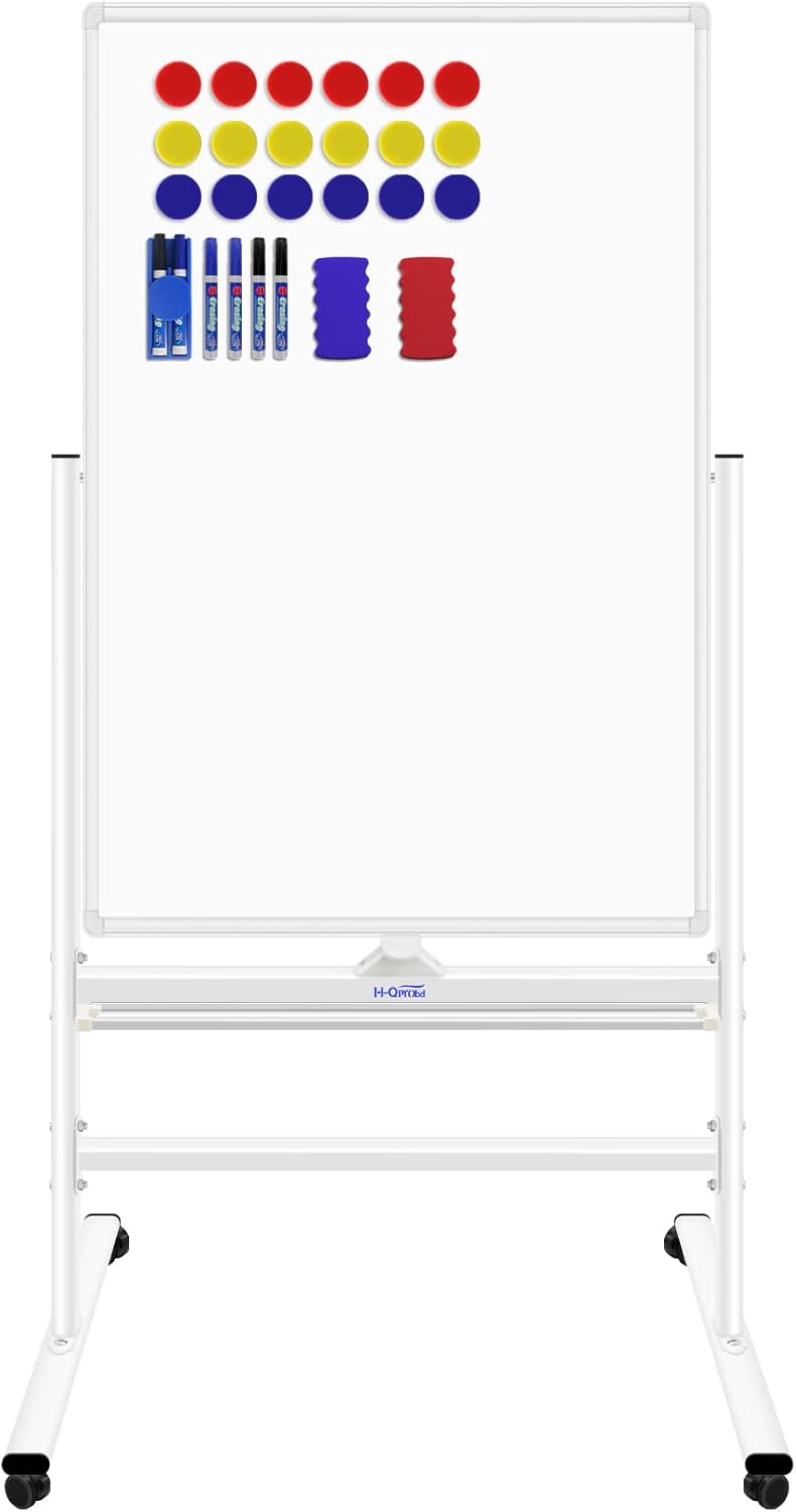 H-Qprobd Magnetic Whiteboard Mobile Dry Erase Board for Office