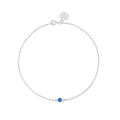 Sapphire Bracelet in Real 14k Solid White Gold for Women