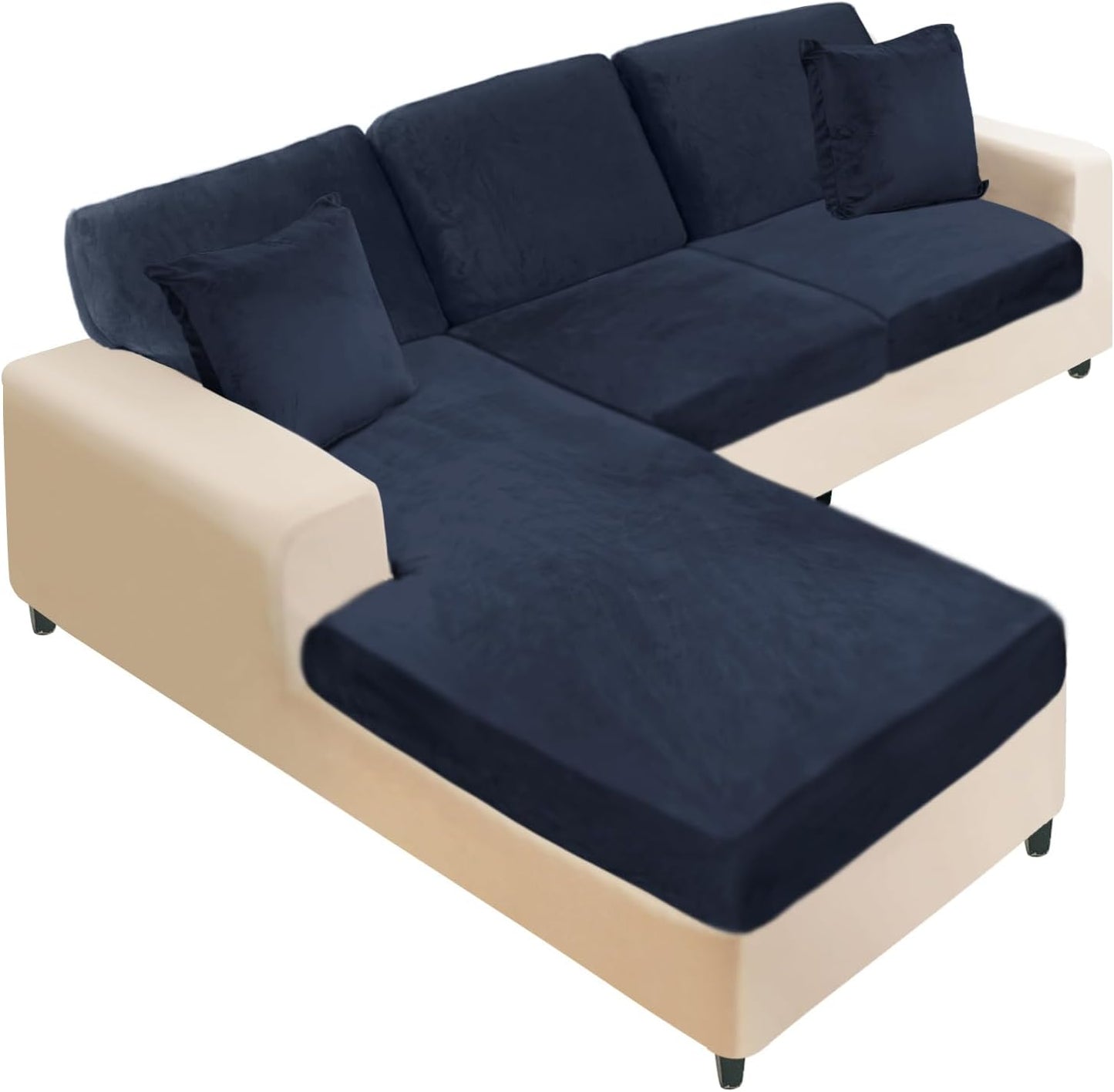 NAISI Sectional Couch Covers for L Shape Soft Stretch Sofa