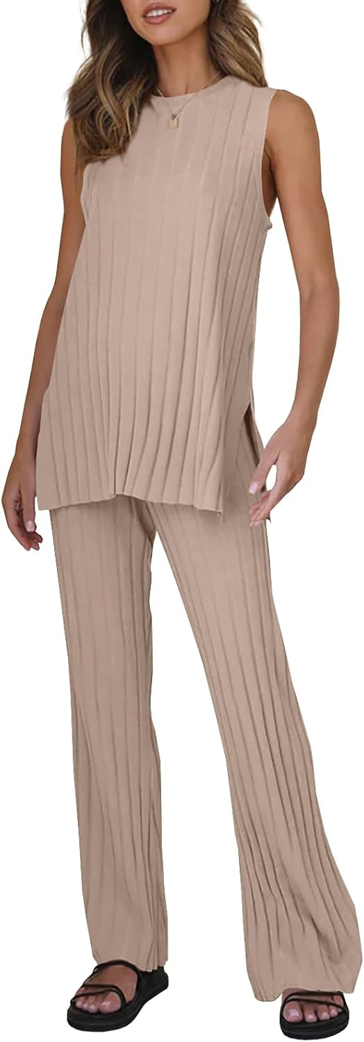 Tankaneo Two Pieces Outfits for Cozy Lounge and Pajamas Set