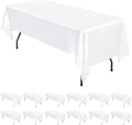 12 Pack White Satin Tablecloth 57 x 108 in - Smooth Silk Look