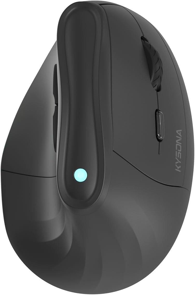 KYSONA Ergo Wireless Mouse: 7 Buttons, 5 DPI, Multi-Device Compatibility