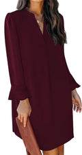 QACOHU Fall Dresses for Women 2025 Casual V Neck Long (Style D5SD)