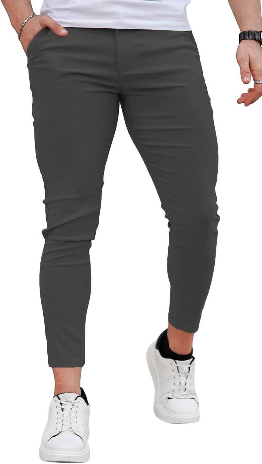 GINGTTO Mens Dress Pants Slim Fit Chino Pants for Formal Wear