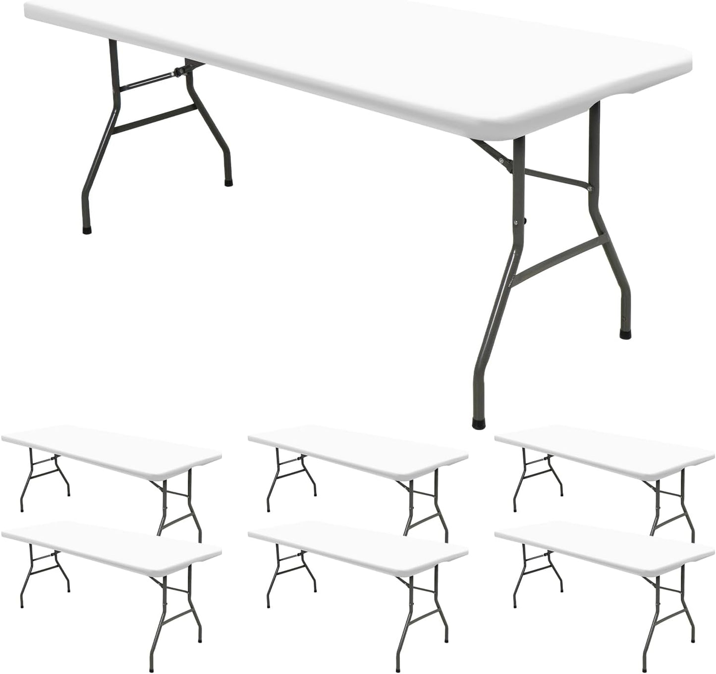 6 Pack Stretch Fabric Table Top Cap Cover for 8ft Tables