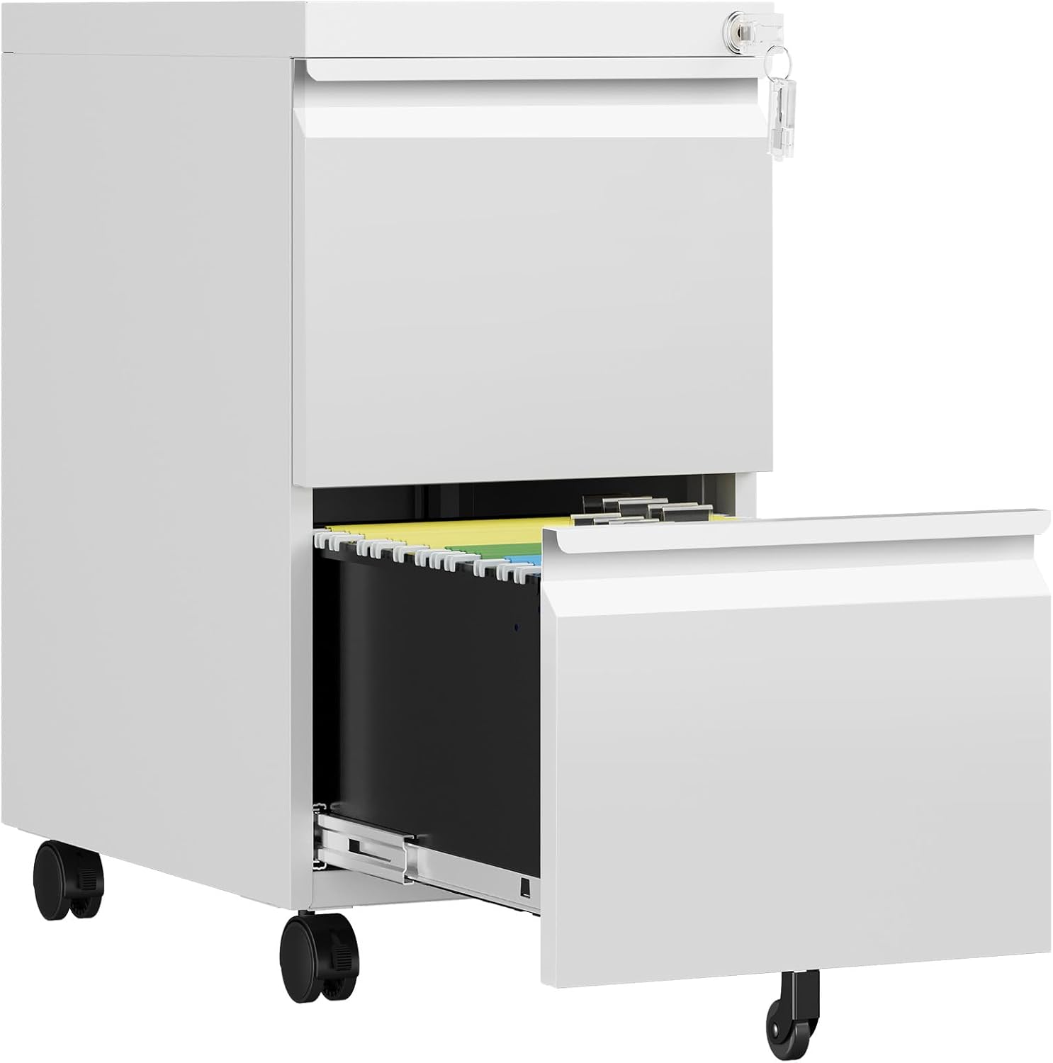 2 Drawer File Cabinet with Lock for Home Office Organization