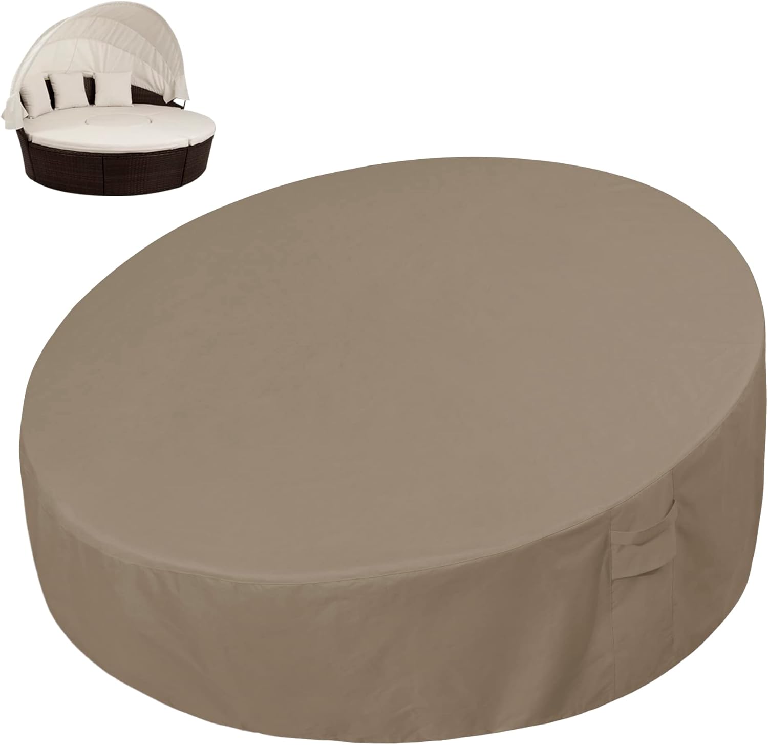 Heavy Duty 600D Outdoor Daybed Cover for Round Sofas