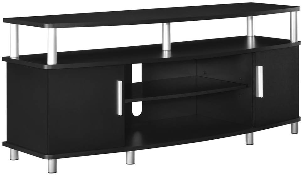 Modern Black TV Stand - Stylishly Holds 50 TVs