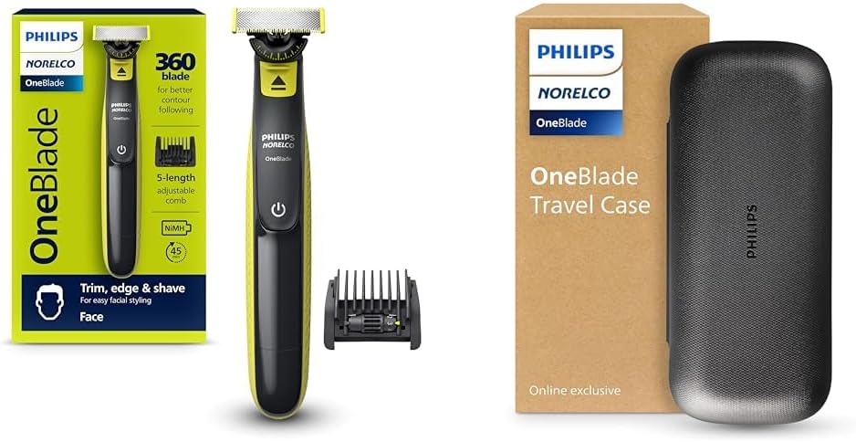 Philips Norelco OneBlade Travel Kit Bundle for Grooming Anywhere