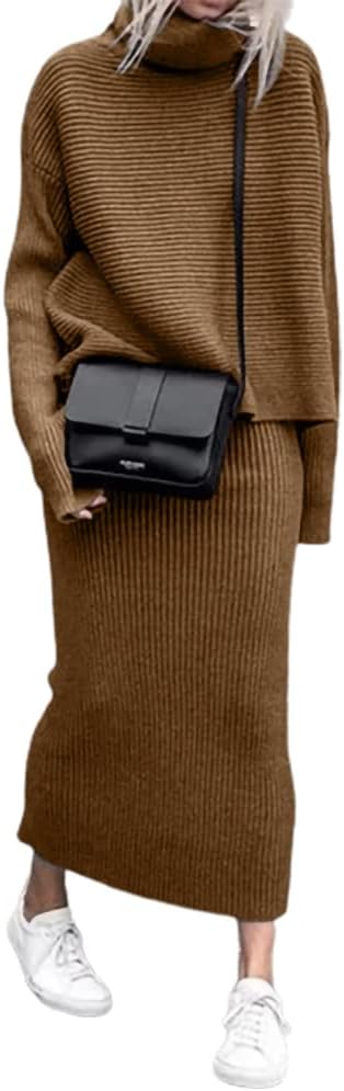 Chouyatou Women's Turtleneck 2 Piece Outfits for Stylish Looks