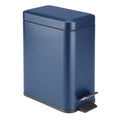 1.3 Gallon Navy Blue Step Trash Can - Compact Metal Lidded Bin