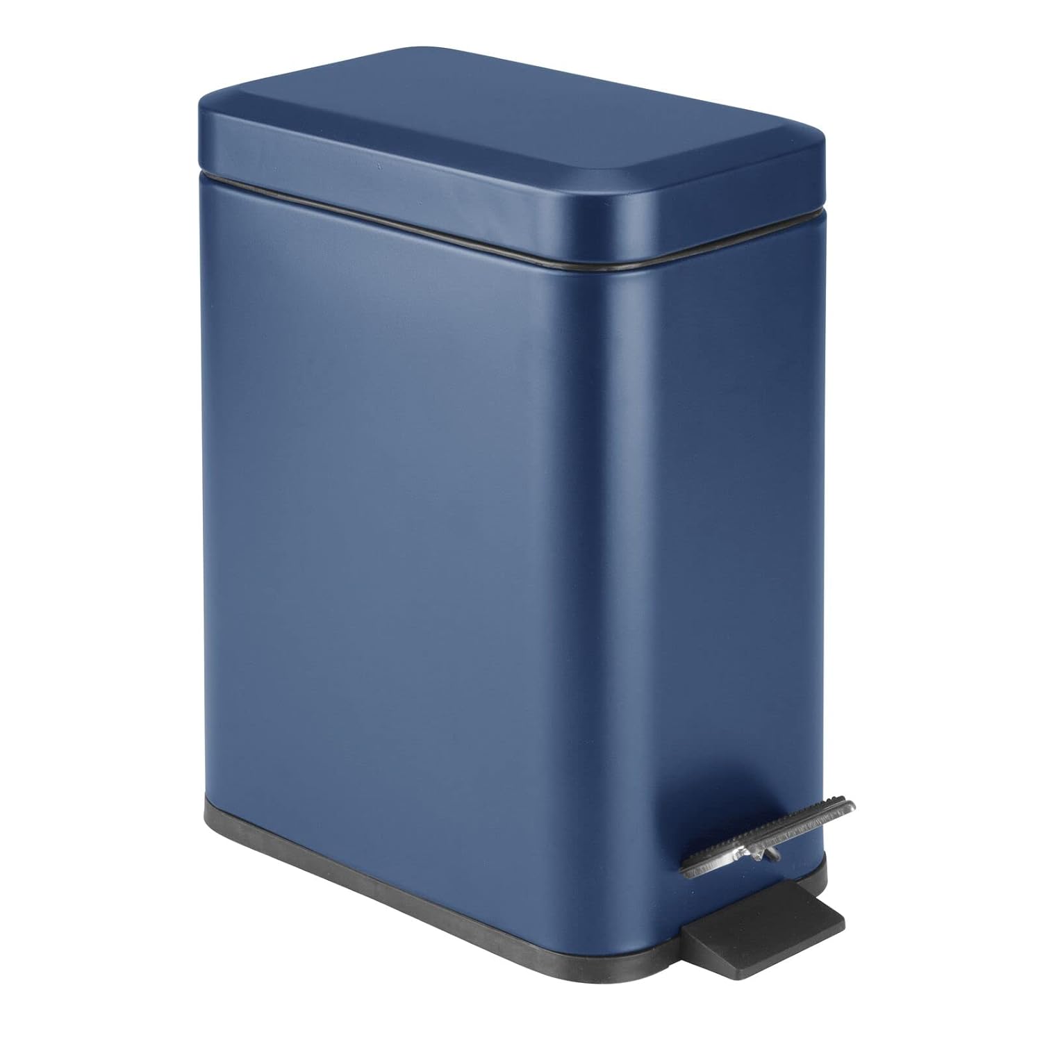 mDesign Small Modern 1.3 Gallon Rectangle Metal Trash Can