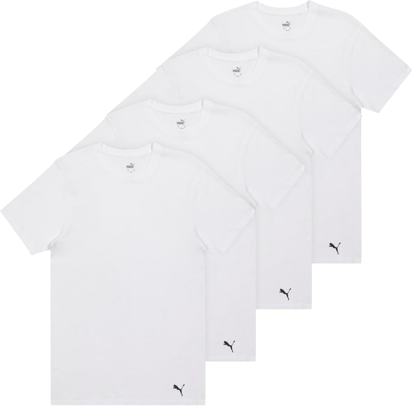 PUMA Men's Cotton Crewneck T-Shirt 4 Pack for Everyday Style