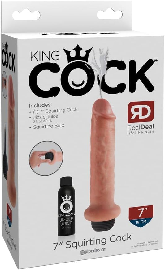 King Cock Squirting Cock, 7 Inch, Flesh for Ultimate Pleasure