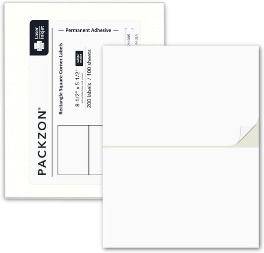 PACKZON Self-Adhesive Shipping Labels - 200 Pack