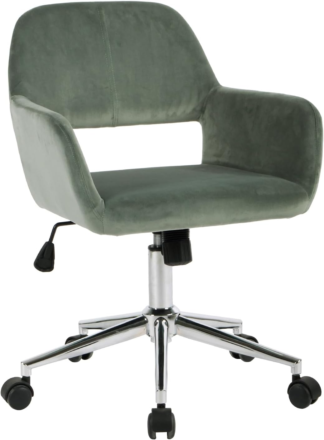 Velvet Home Office Chair with Rolling Wheels - Stylish Comfort for Small Spaces