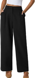Wide Leg Dress Pants for Women High Waisted - Wrinkle Free