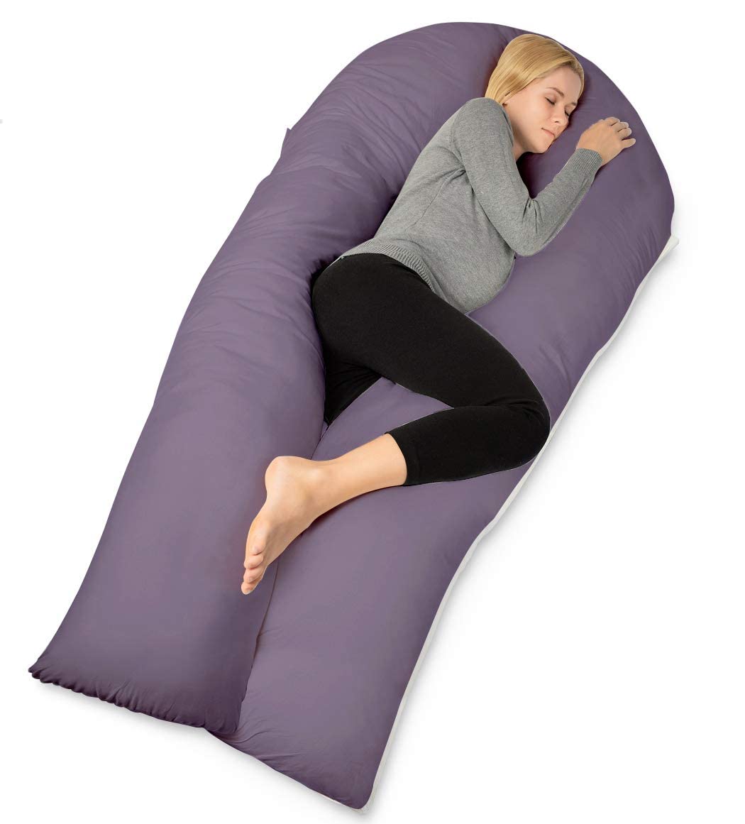 QUEEN ROSE Extra Long U Shaped Body Pillow for Full Support