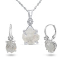 real raw clear quartz drop earrings and necklace set - April