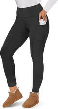 Fleece Lined Leggings Women - Thick High Waisted Thermal Tummy Control