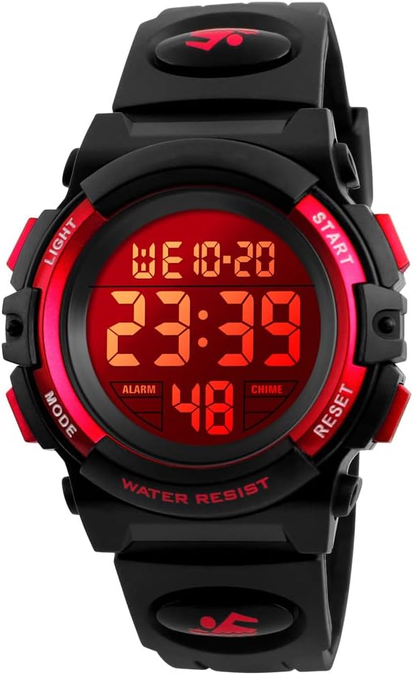 Dayllon Kids Waterproof Digital Watch - 12/24H, Alarm, Stopwatch - Ages 3-15 - Perfect Kids Gift