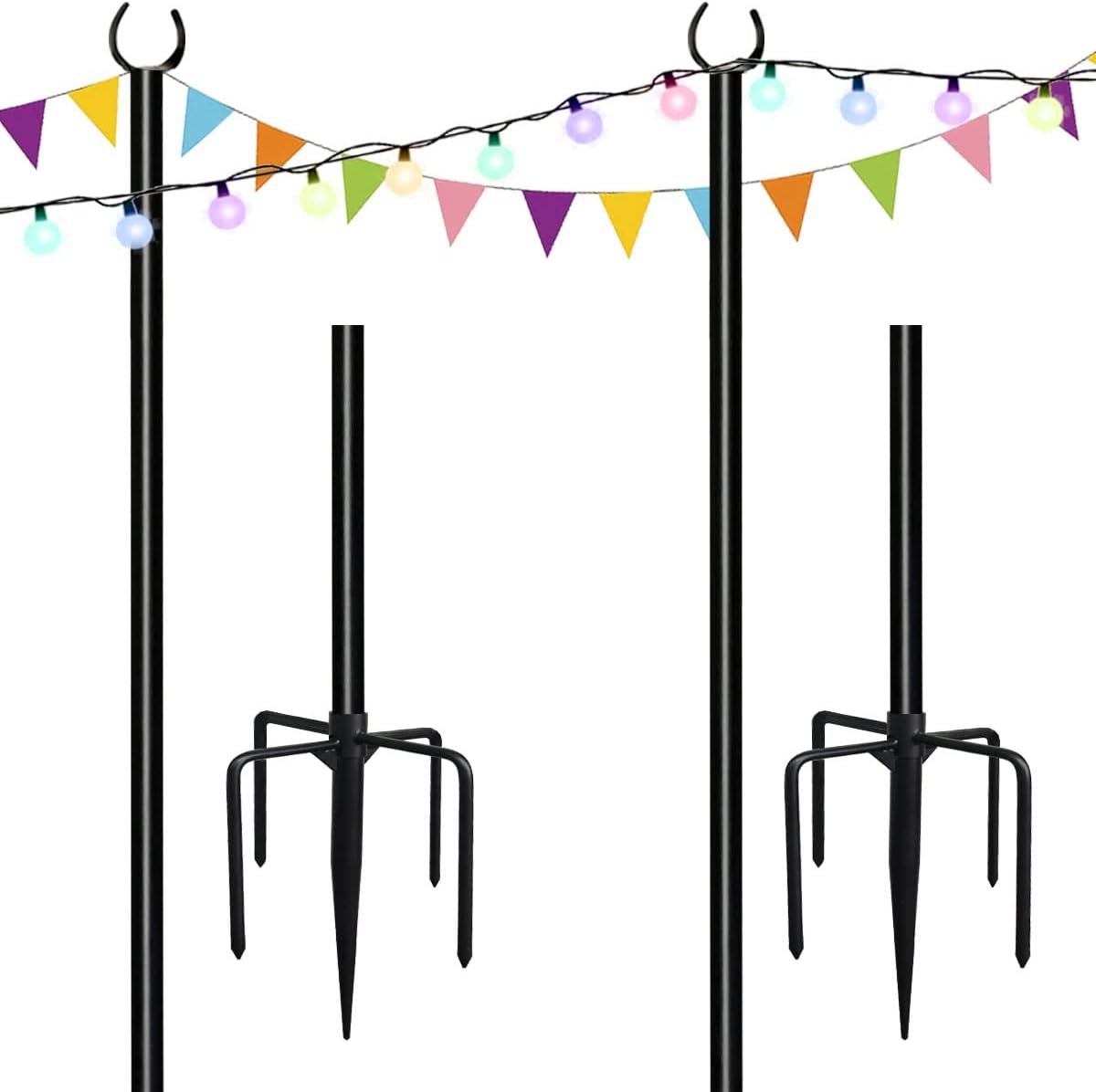 10ft String Light Poles by Tigerden for Outdoor Lighting