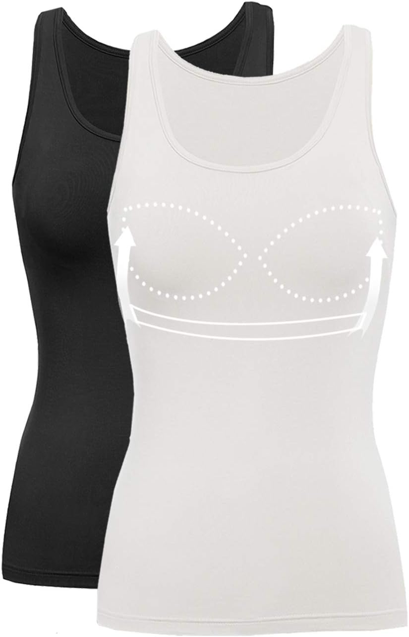 Tank Top with Built in Bra Cup for Women Casual Yoga Top